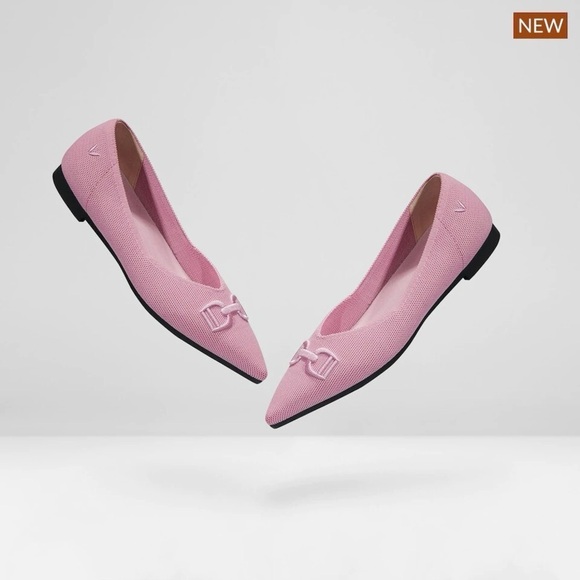 Vivaia Shoes - VIVAIA Pointed-Toe Flats Ena 2.0 Pink Embroidered Horsebit Size EU 37, US 6.5